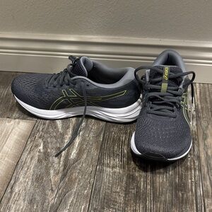 ASICS Charcoal and Lime Athletic Sneakers